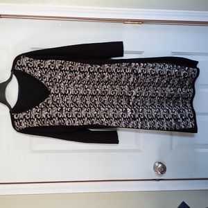 Apt. 9 long sleeve dress. Size XL. black and cream color.